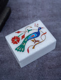 Peacock Tapestry Marble Inlay Box