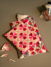 Load image into Gallery viewer, Phulkari Coin Pouch and Wallet - Blush &amp; Ash (Set of Two)