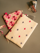 Load image into Gallery viewer, Phulkari Coin Pouch and Wallet - Blush &amp; Ash (Set of Two)