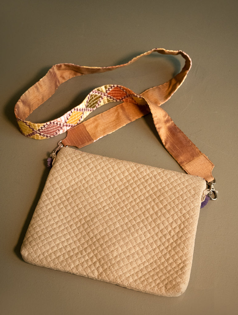 Phulkari Sling Bag - Lilac Diamonds 