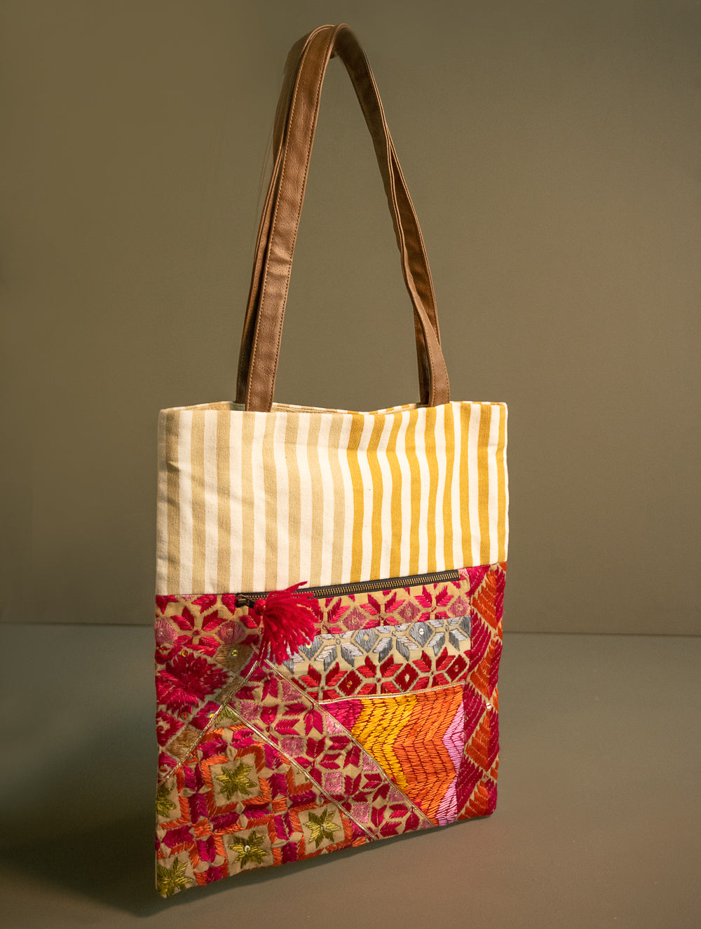 Phulkari Tote Bag - Sunset Medley 