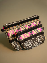 Load image into Gallery viewer, Phulkari Utility Pouches - Raven &amp; Rosé (Set of Two)