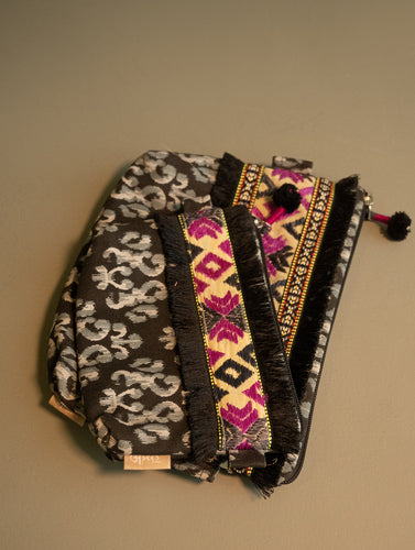Phulkari Utility Pouches - Raven & Rosé (Set of Two)