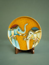 Load image into Gallery viewer, Pichwai Art Wooden Wall Plate / Table Curio - The Elephants