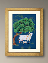 Load image into Gallery viewer, Pichwai Painting - Dhenu Vatsalya (Unframed 12" x 9'')