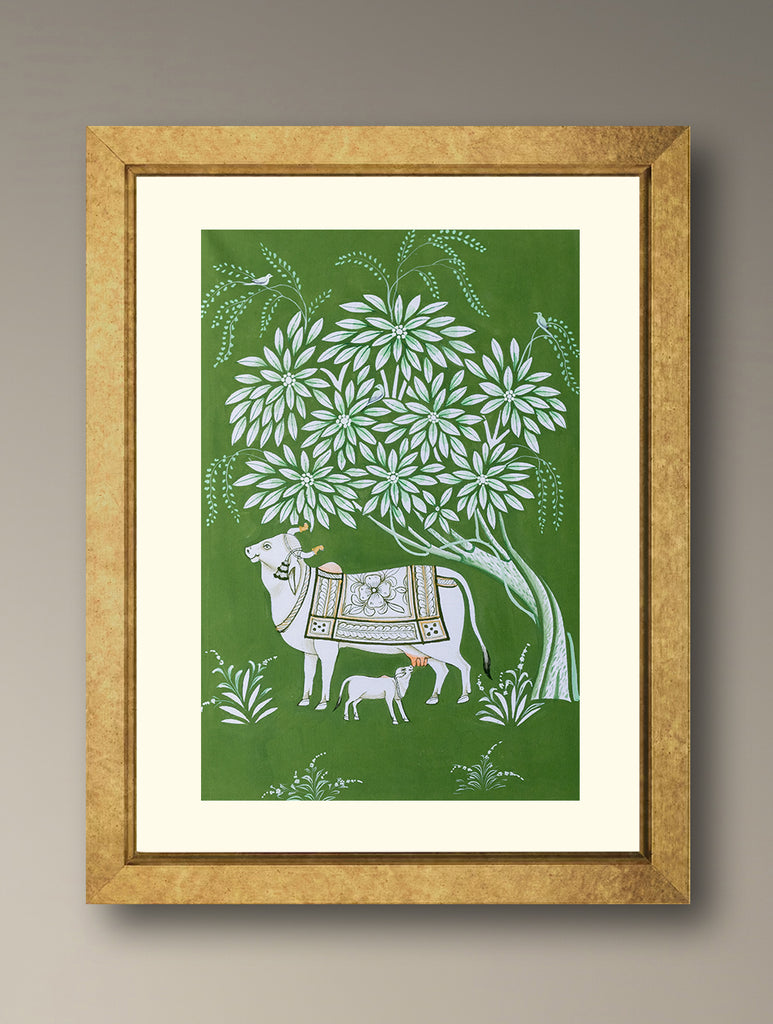 Pichwai Painting - Harit Vatsalya (Unframed 12" x 9'')