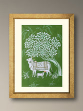 Load image into Gallery viewer, Pichwai Painting - Harit Vatsalya (Unframed 12" x 9'')