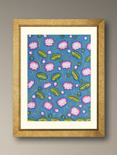 Load image into Gallery viewer, Pichwai Painting - Lotus Hymns - Cerulean Mist (Unframed 24" x 18'')