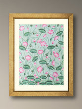 Load image into Gallery viewer, Pichwai Painting - Lotus Hymns - Sage Mist (Unframed 24" x 18'')