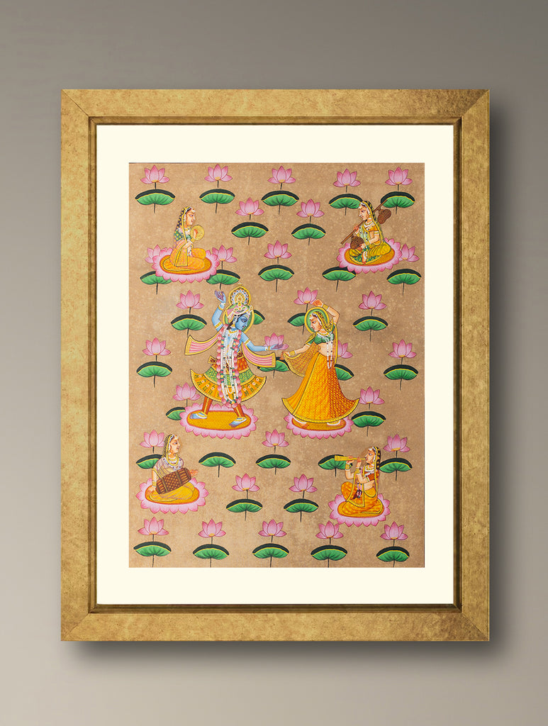 Pichwai Painting - Padma Raas (Unframed 24" x 18'')