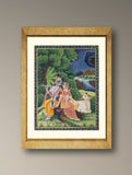 Pichwai Painting - Radha Krishna Flute Sojourn (Unframed 12