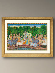 Pichwai Painting - Radha Krishna Van Raas (Unframed 24" x 36'')