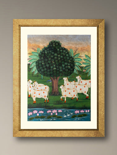 Pichwai Painting - Serene Yamuna (Unframed 24