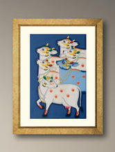 Load image into Gallery viewer, Pichwai Painting - Shrinathji &amp; Cows (Unframed 15" x 8'')