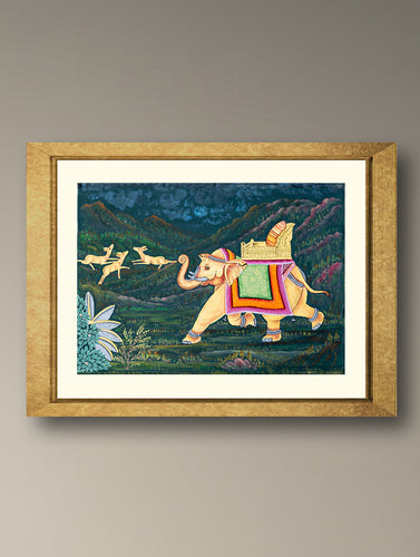 Pichwai Painting - Tusker in Tranquillity (Unframed 12