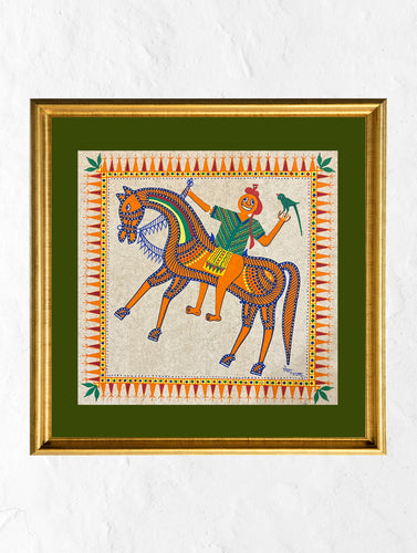 Pithora Painting - Man & Horse