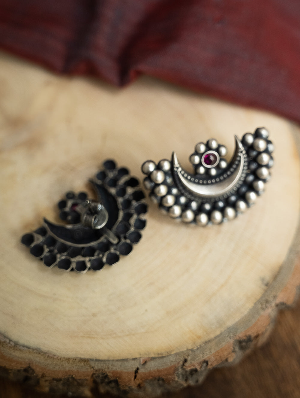 Pure Silver Traditional Maharashtrian Earrings - Akarshini