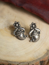 Load image into Gallery viewer, Pure Silver Traditional Maharashtrian Earrings - Ambiya Studs