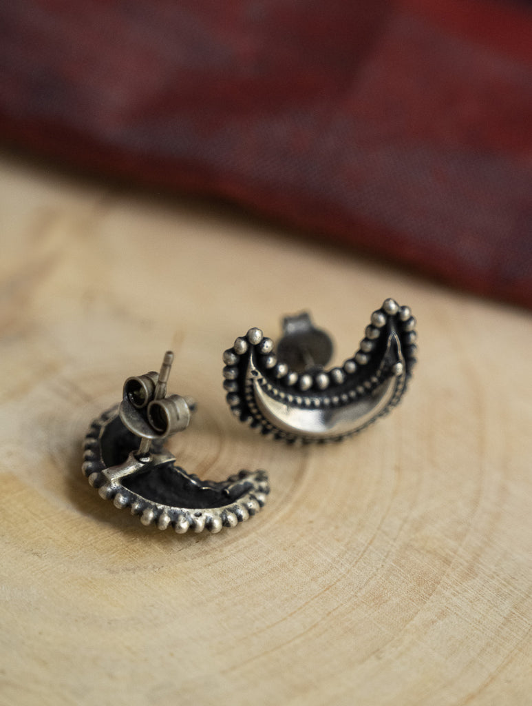 Pure Silver Traditional Maharashtrian Earrings - Ardhachand