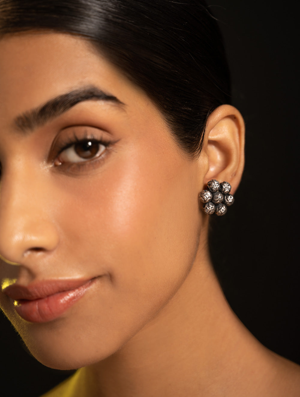 Pure Silver Traditional Maharashtrian Earrings - Ashtapaillumani Kusum