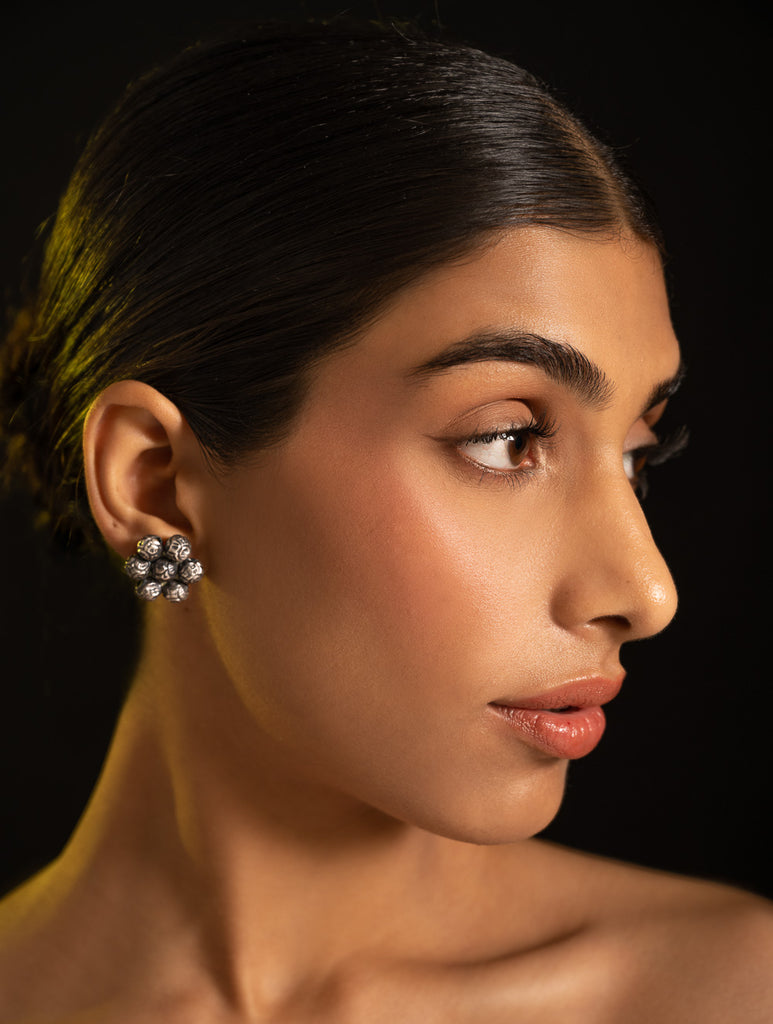 Pure Silver Traditional Maharashtrian Earrings - Ashtapaillumani Kusum