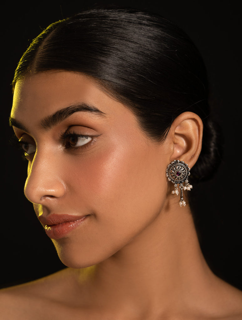 Pure Silver Traditional Maharashtrian Earrings - Chandnya