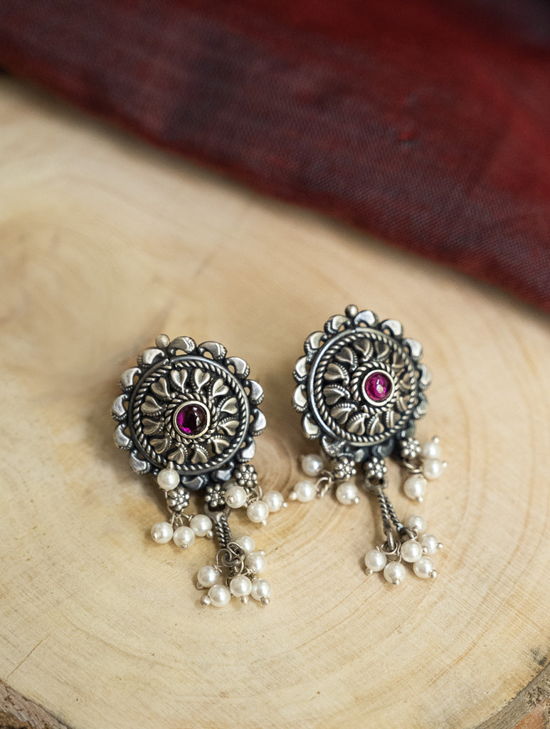 Pure Silver Traditional Maharashtrian Earrings - Chandnya