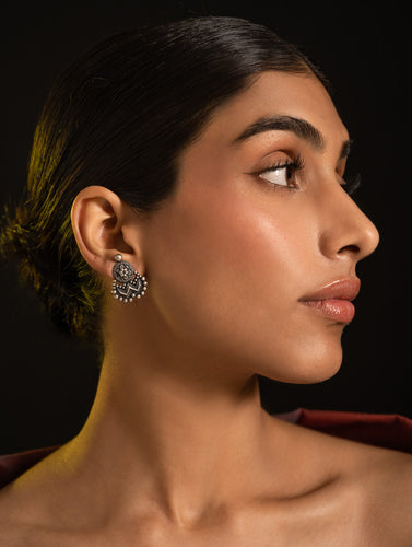 Pure Silver Traditional Maharashtrian Earrings - Chandra-Tilak
