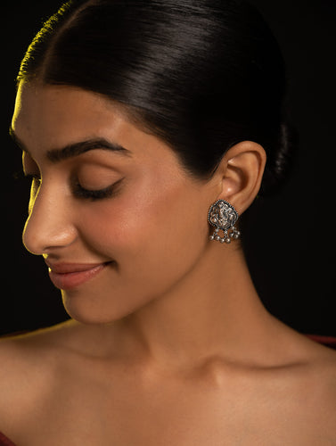 Pure Silver Traditional Maharashtrian Earrings - Devyani Studs