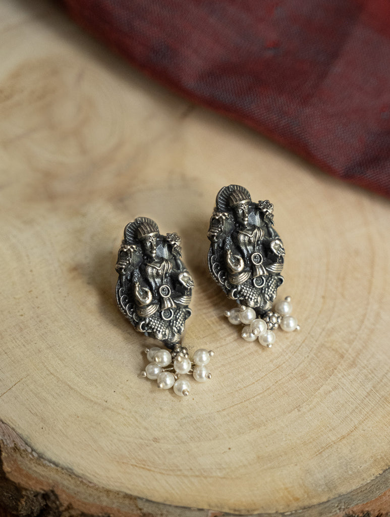 Pure Silver Traditional Maharashtrian Earrings - Gauri Studs