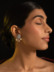 Pure Silver Traditional Maharashtrian Earrings - Kamalini Studs