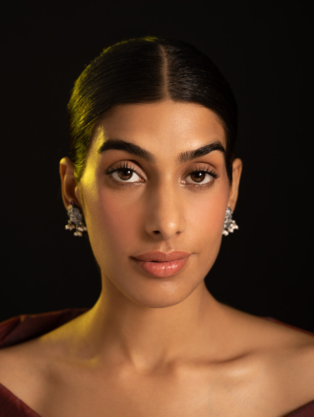 Load image into Gallery viewer, Pure Silver Traditional Maharashtrian Earrings - Kamalini Studs