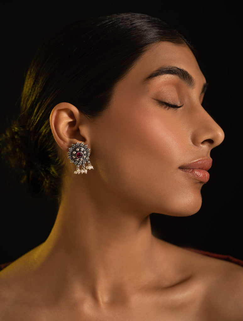 Pure Silver Traditional Maharashtrian Earrings - Kusum Roop