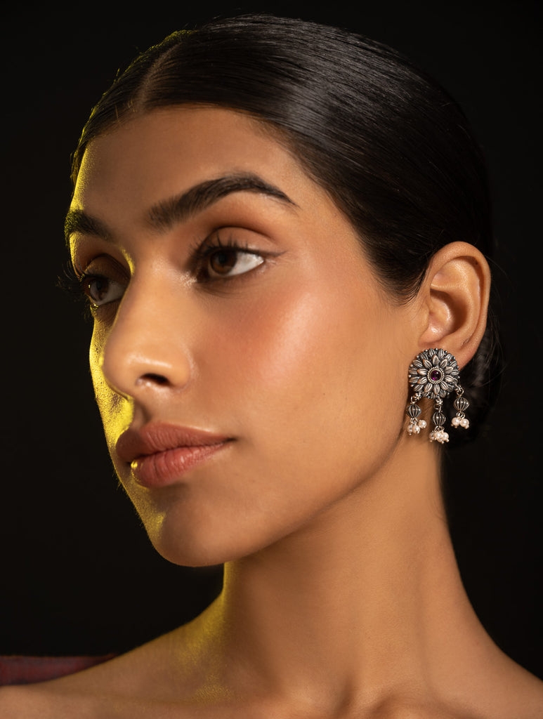 Pure Silver Traditional Maharashtrian Earrings - Layani