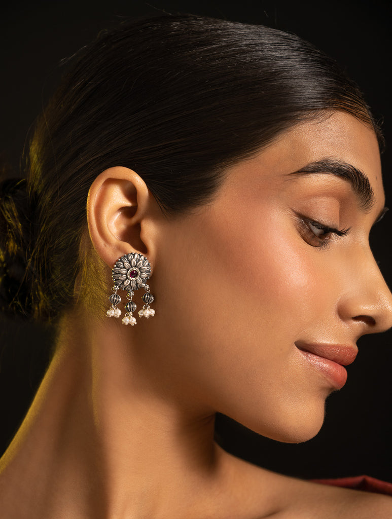 Pure Silver Traditional Maharashtrian Earrings - Layani