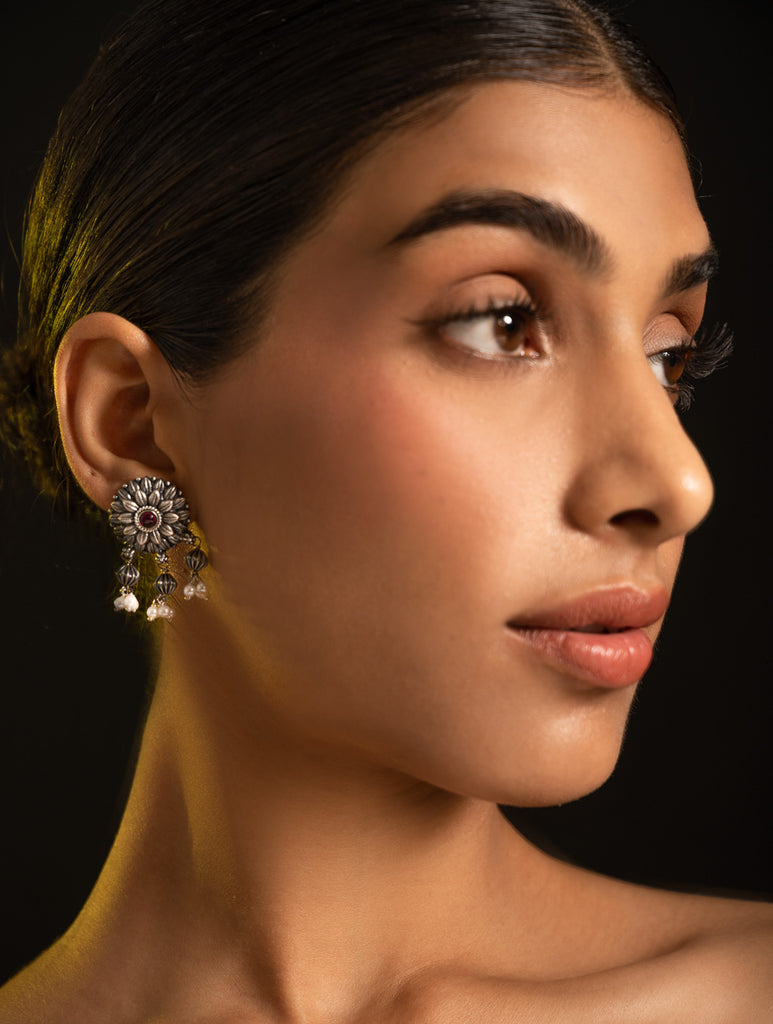 Pure Silver Traditional Maharashtrian Earrings - Layani