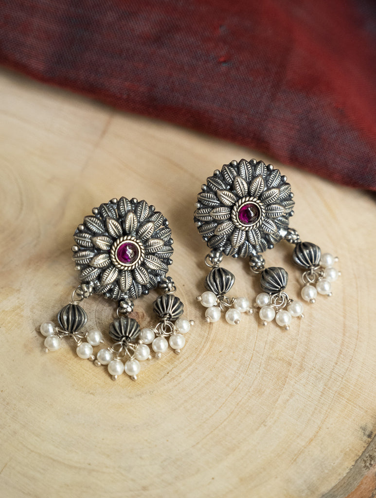 Pure Silver Traditional Maharashtrian Earrings - Layani