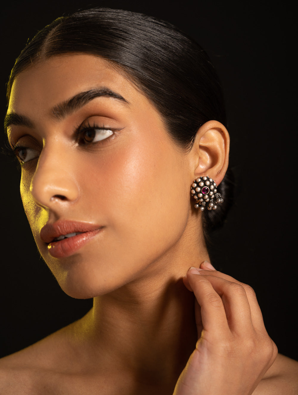 Pure Silver Traditional Maharashtrian Earrings - Manjiri