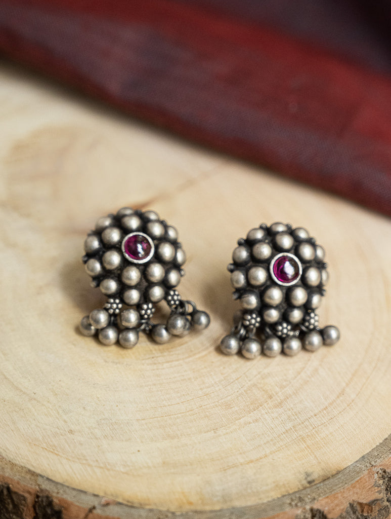 Pure Silver Traditional Maharashtrian Earrings - Manjiri