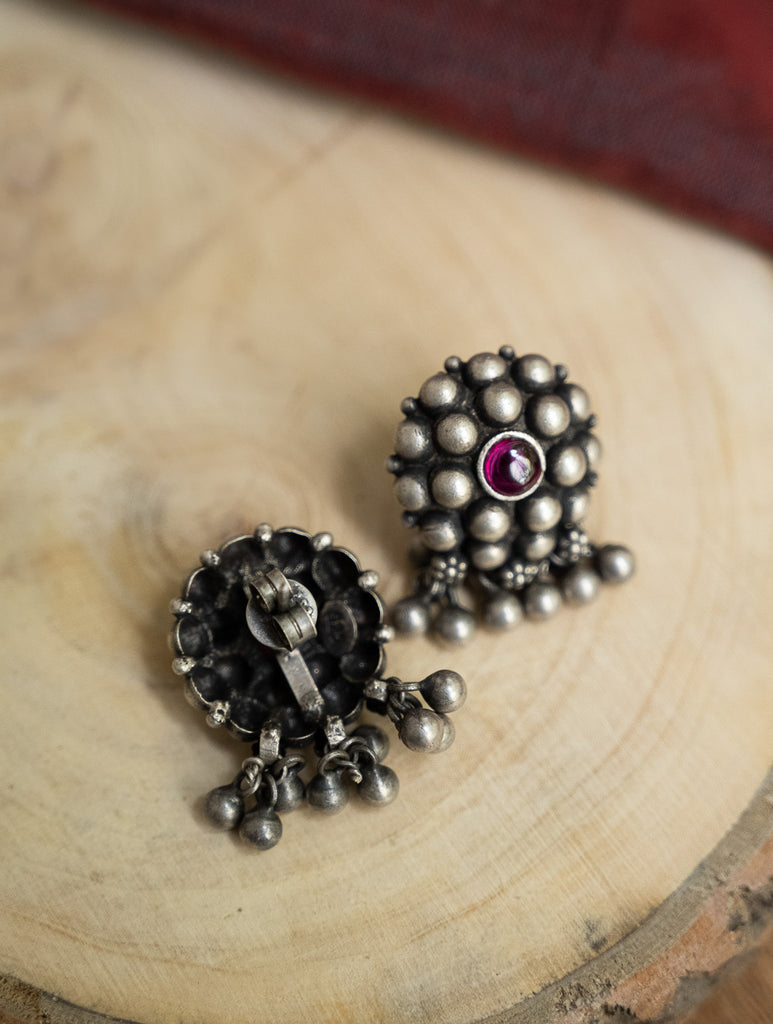 Pure Silver Traditional Maharashtrian Earrings - Manjiri