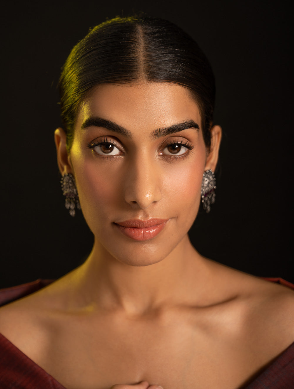 Load image into Gallery viewer, Pure Silver Traditional Maharashtrian Earrings - Mayuri