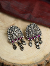 Load image into Gallery viewer, Pure Silver Traditional Maharashtrian Earrings - Mayuri