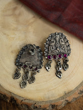 Load image into Gallery viewer, Pure Silver Traditional Maharashtrian Earrings - Mayuri