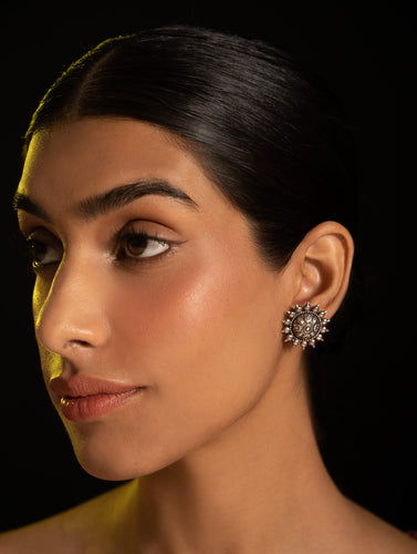 Pure Silver Traditional Maharashtrian Earrings - Phool Mandala