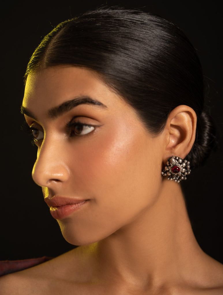 Pure Silver Traditional Maharashtrian Earrings - Pushpak