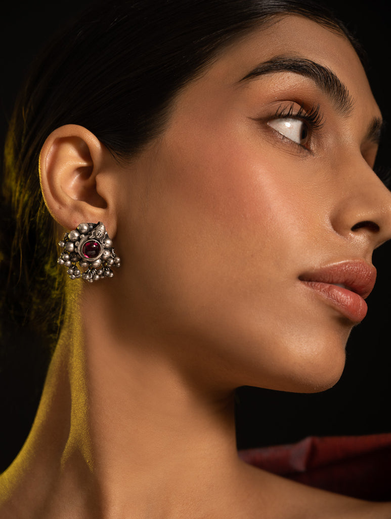 Pure Silver Traditional Maharashtrian Earrings - Pushpak