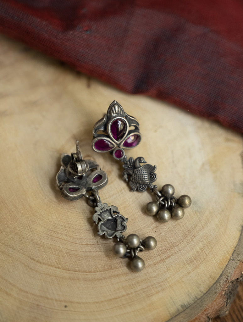 Pure Silver Traditional Maharashtrian Earrings - Shan?khpushpi