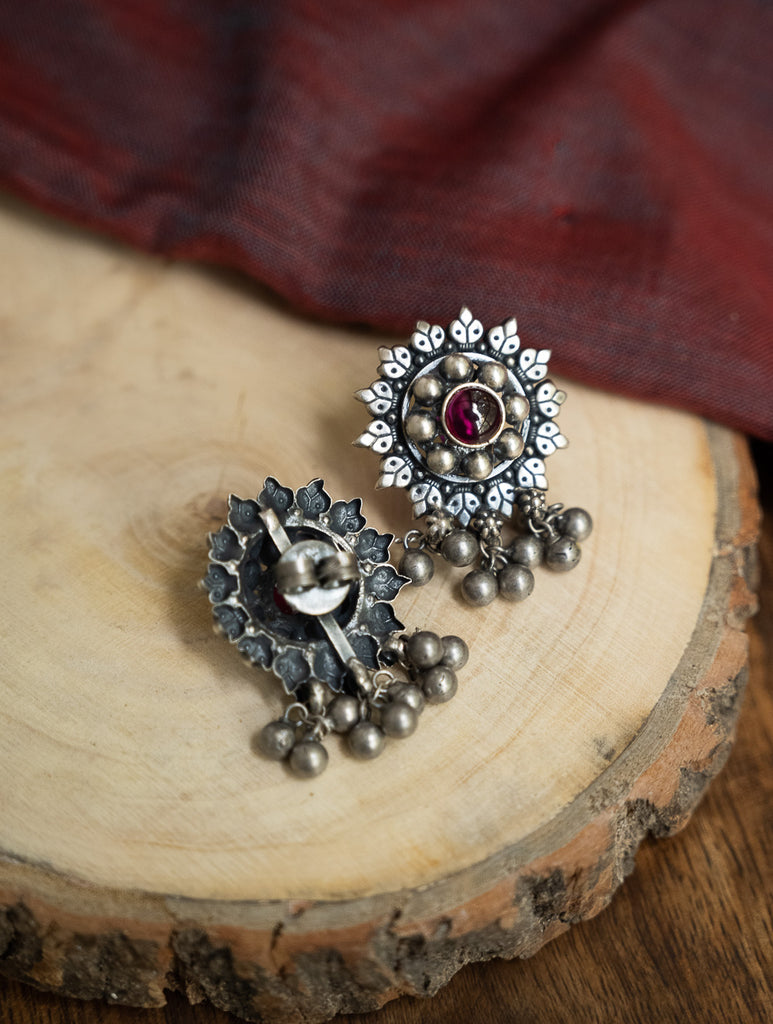 Pure Silver Traditional Maharashtrian Earrings - Tarakini