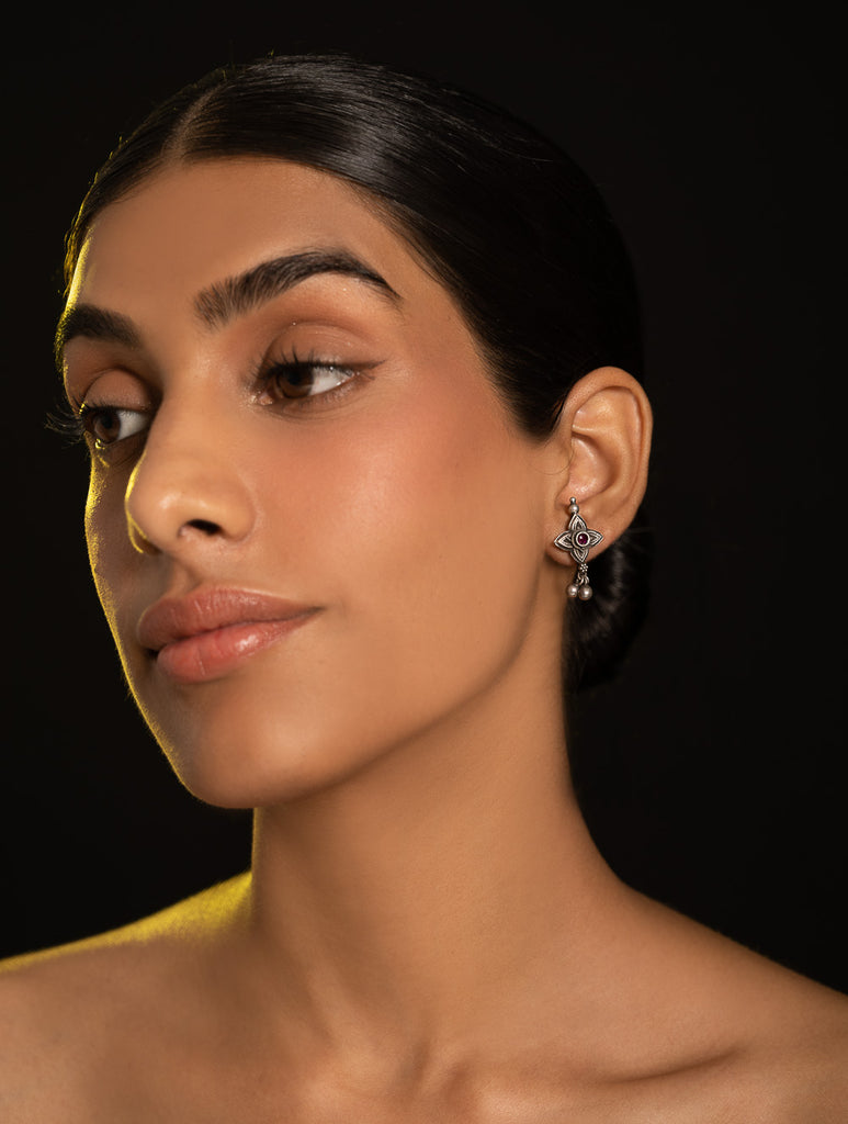 Pure Silver Traditional Maharashtrian Earrings - Tarakini Studs