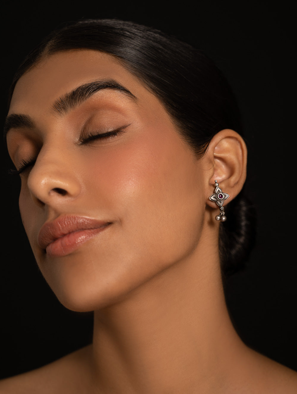 Pure Silver Traditional Maharashtrian Earrings - Tarakini Studs